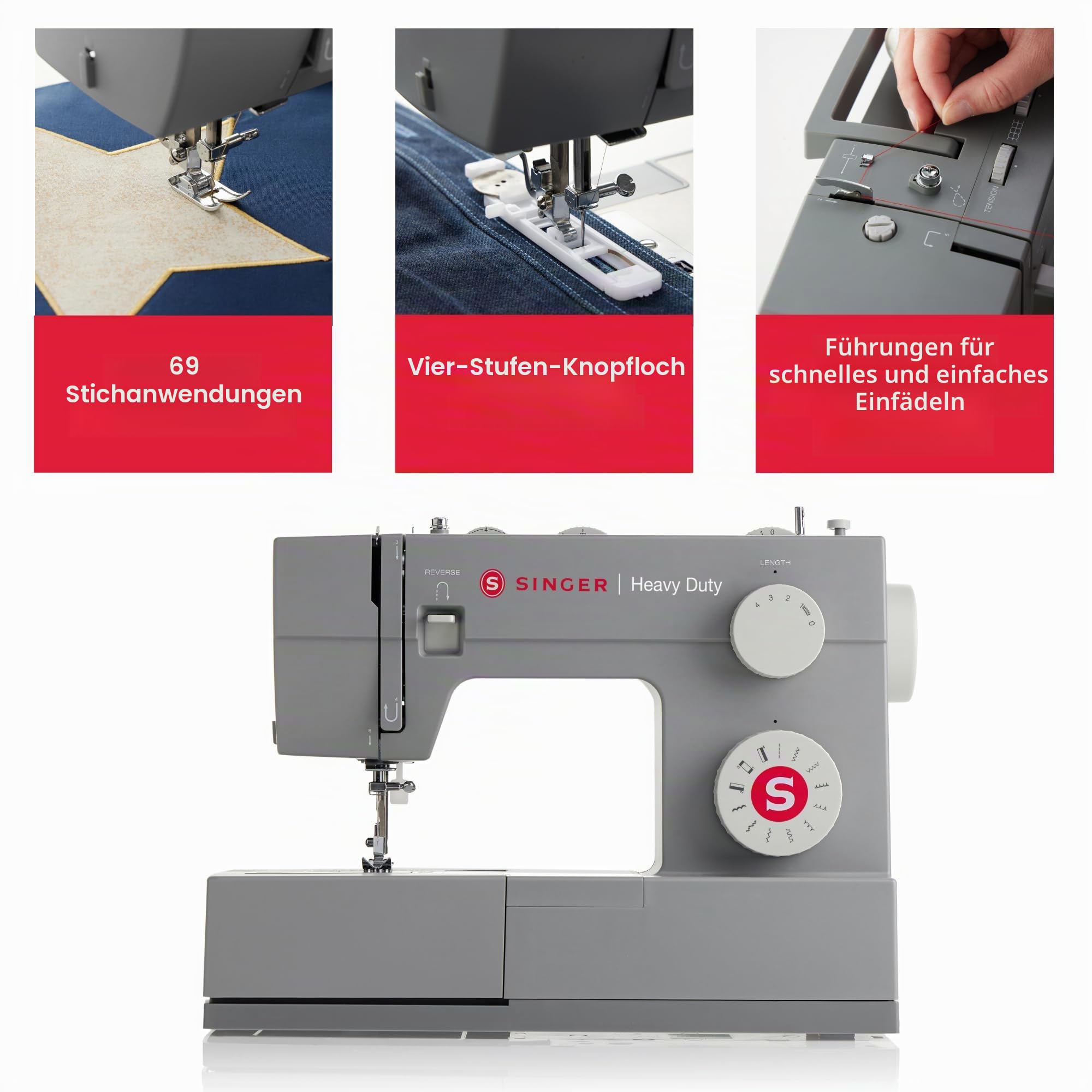 Singer 4411 Nähmaschine Heavy Duty 11 Stiche Hohe Geschwindigkeit