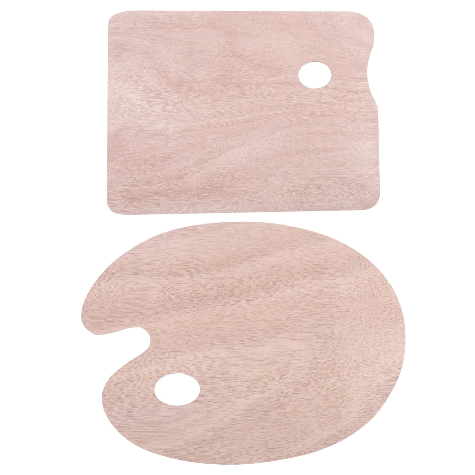 STOBOK Tavolozza per Dipingere in Legno per Studenti 2 Pezzi | Beige, per Pittura e Diy, Superficie Liscia senza Barbs, Formato Compatto