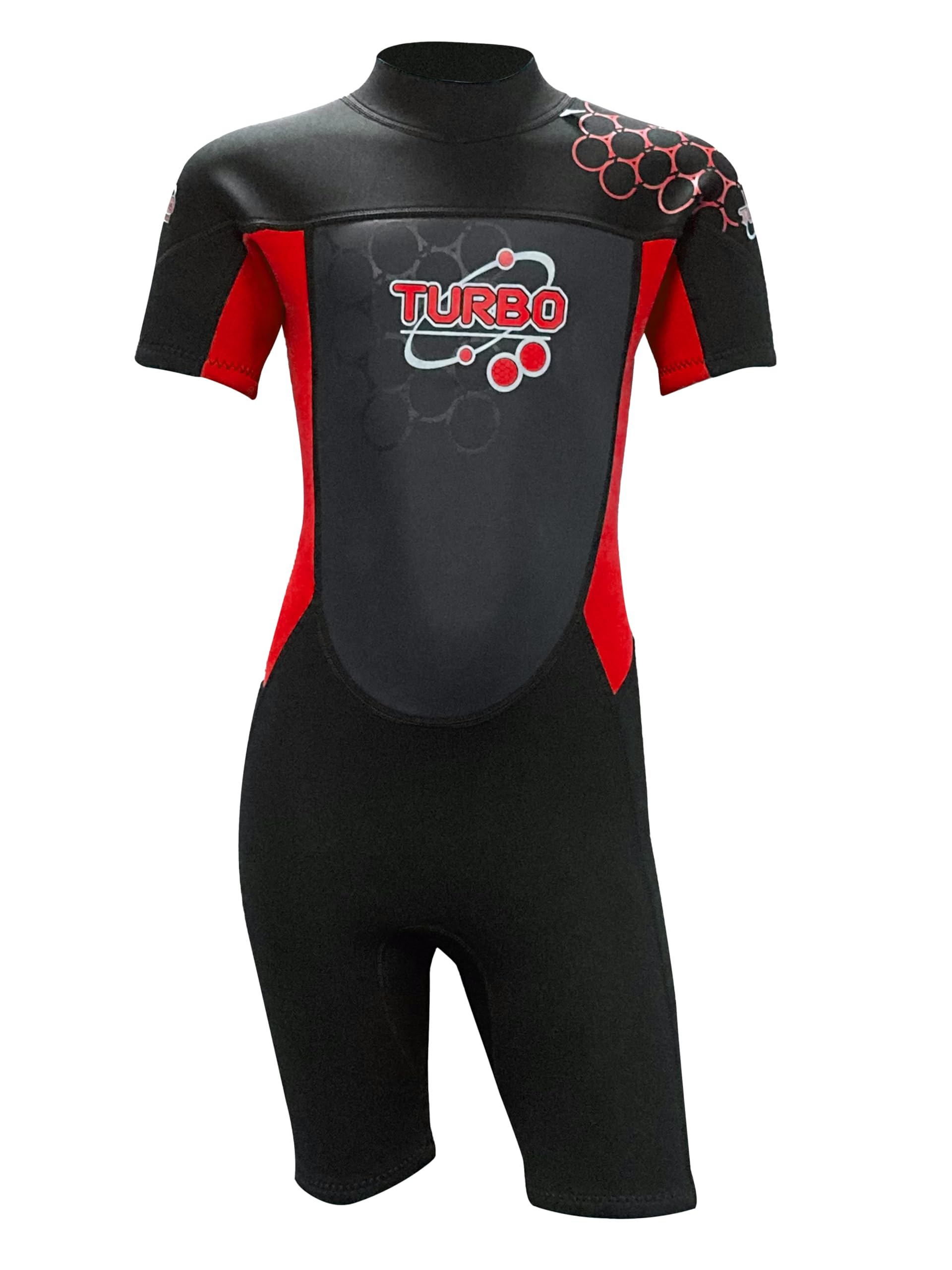 Venture Hut Kids 2.5mm Turbo Shortie Wetsuit - Red - 14-15 Years