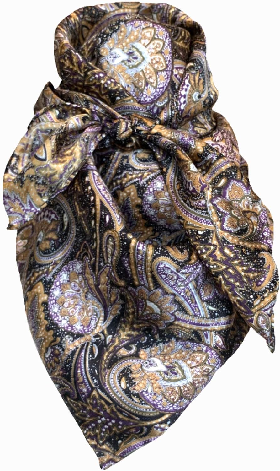 Wild Rag Silk Navy Gold Purple