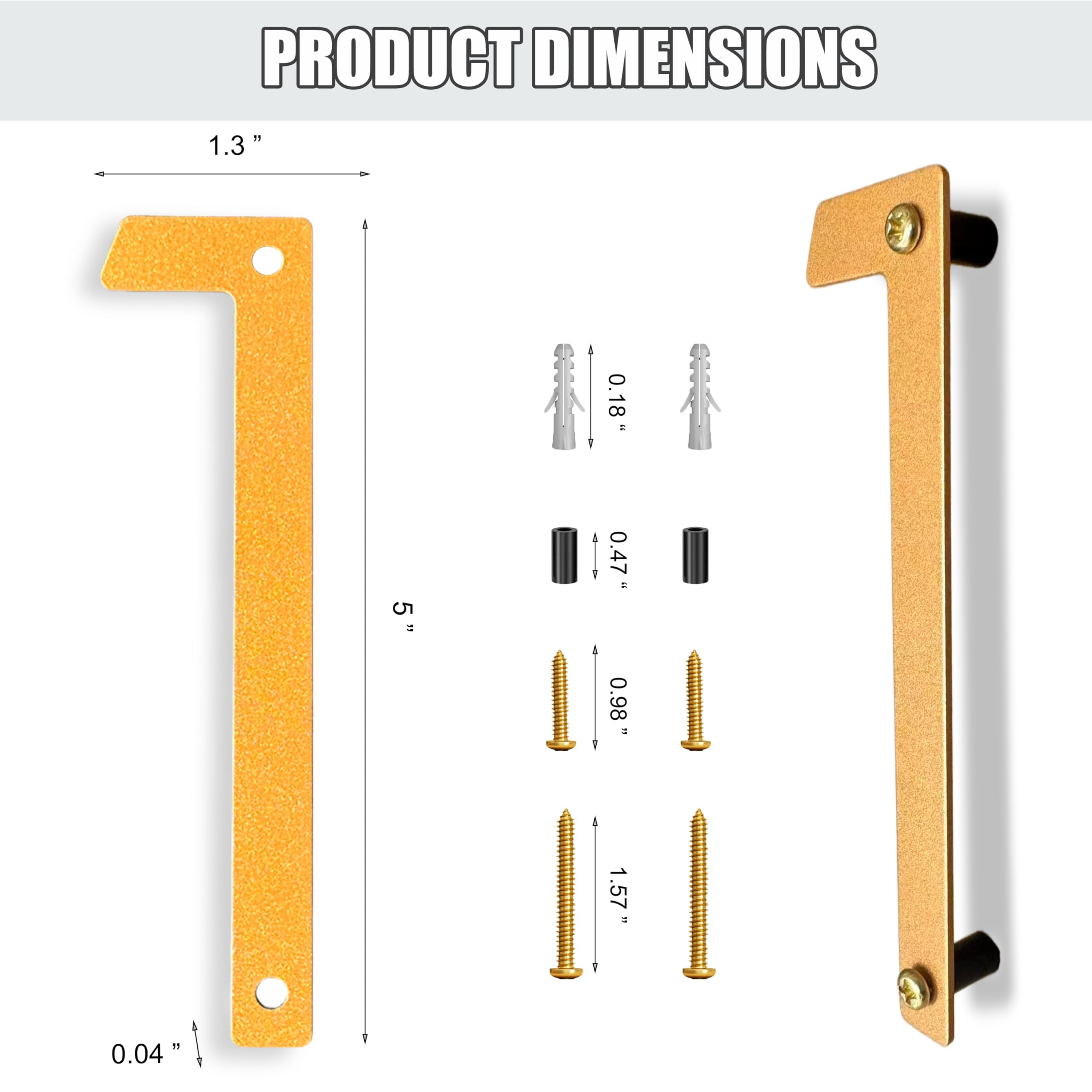 Números de casa de aluminio, números de exterior para el hogar, números de dirección personalizables, metal de aluminio moderno, resistente a la intemperie, fácil instalación (0, 5 pulgadas, dorado)