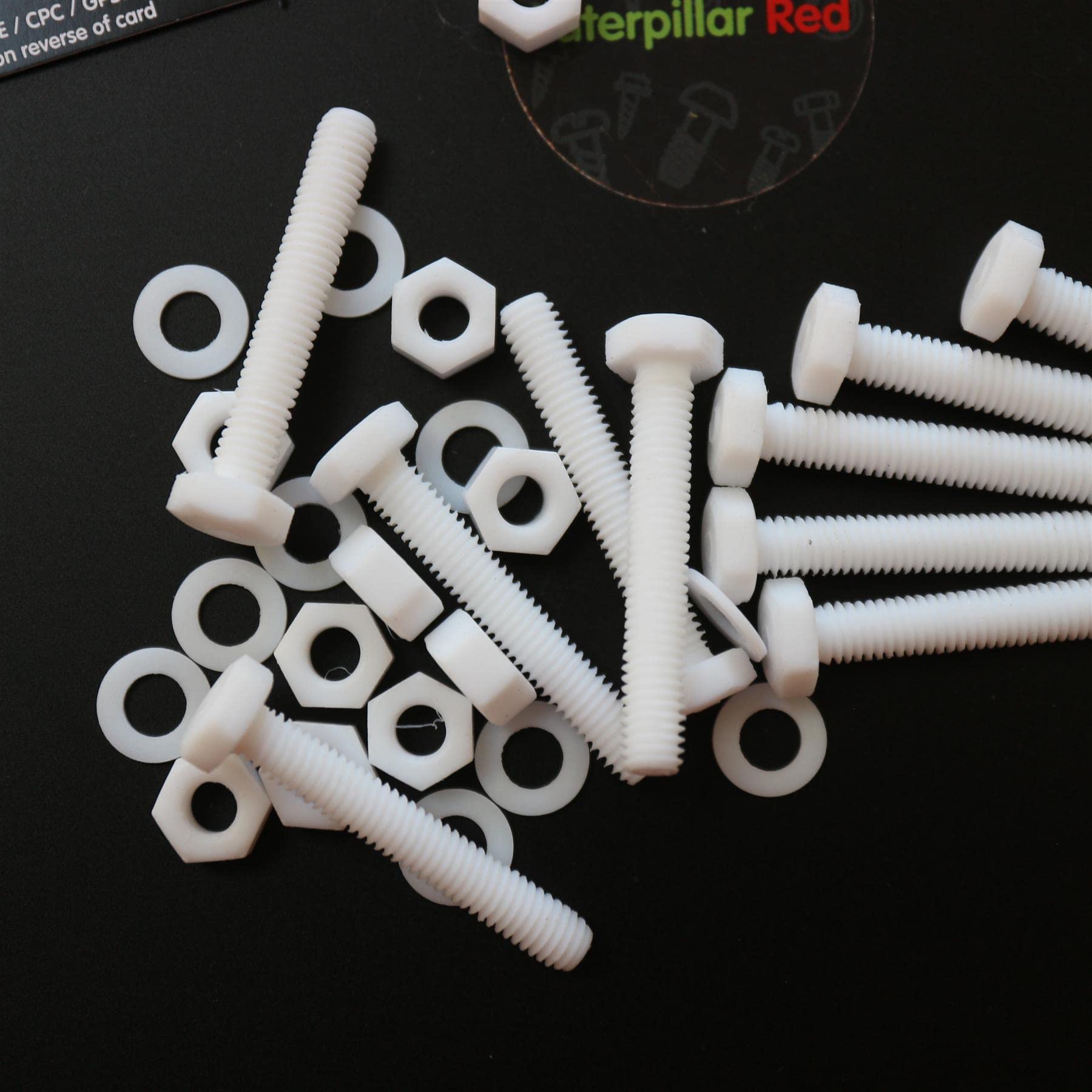 10x Viti a testa esagonale naturali in PTFE M6 x 40 mm + dadi & rondelle