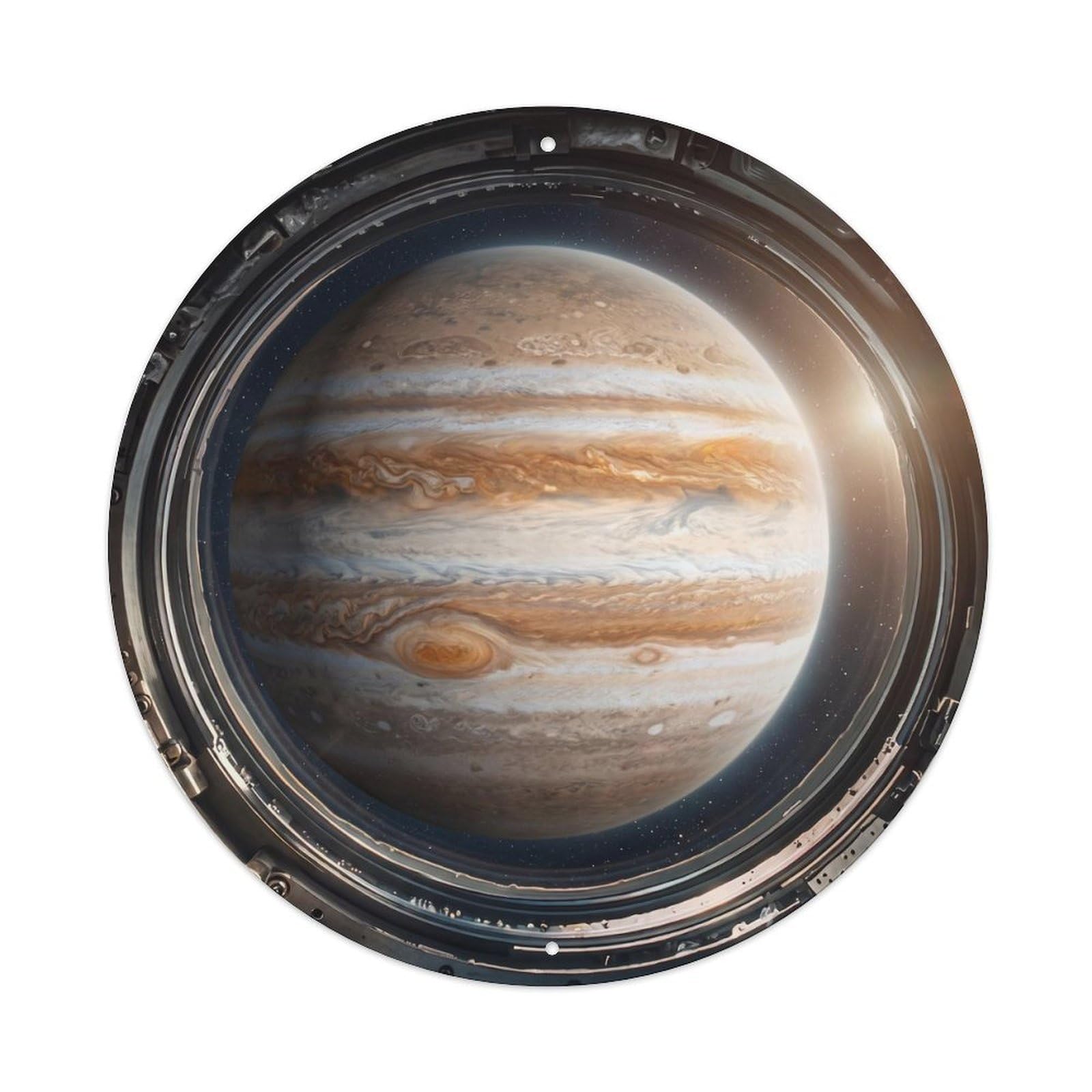 Metal Tin Sign Giant Planet Cloud Bands from Space Station Porthole