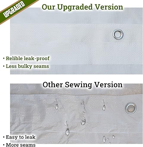 Miniatura 4 de YardGrow Cubierta de techo superior de repuesto de 12 x 20 pies para cochera, garaje con bungees, marco no incluido (blanco)