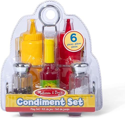 Miniatura 6 de Melissa & Doug 6-Piece Condiments, Play Food Set with Kids Play Kitchen Accessories, Preschool Learning Toys for Girls & Boys 3+