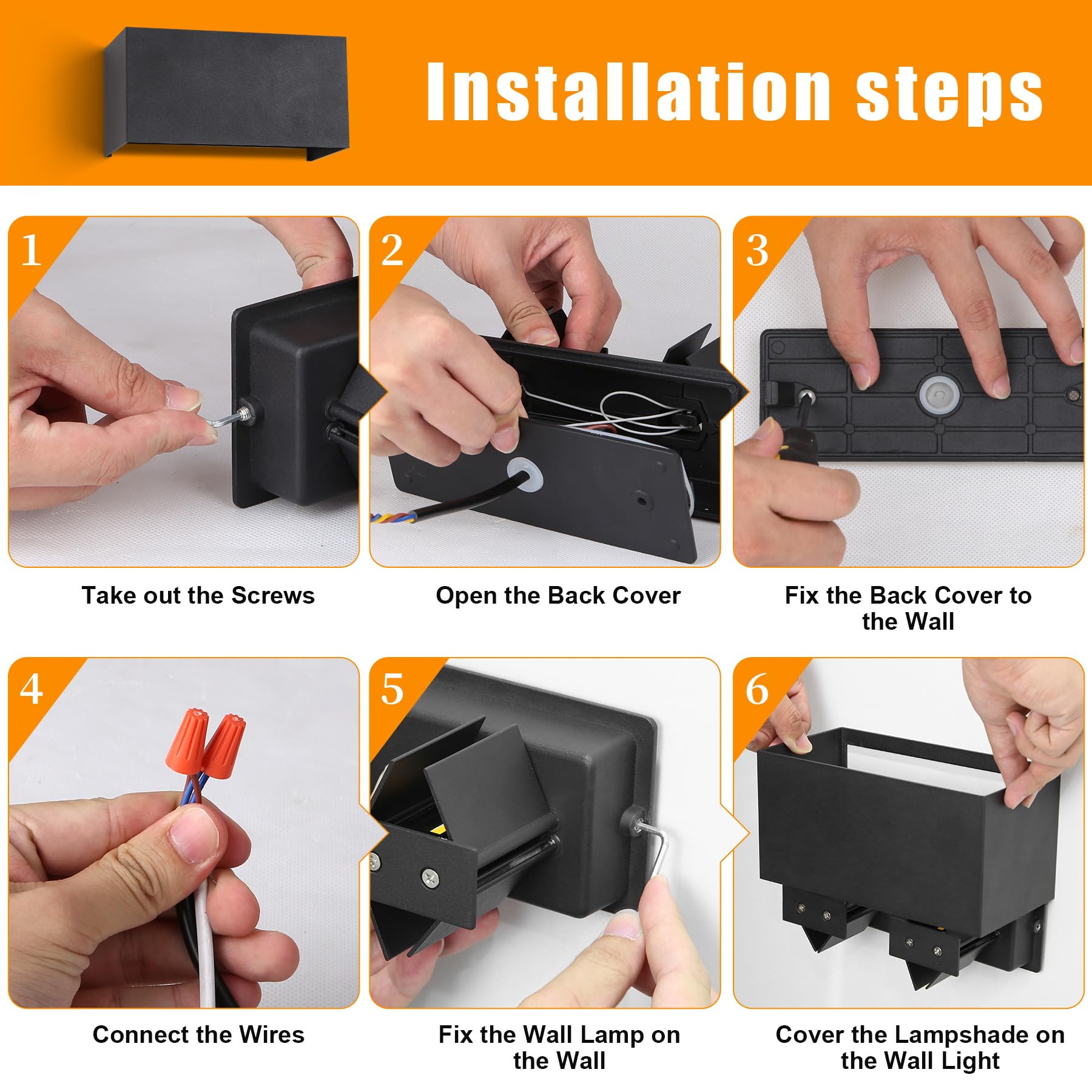 CANMEIJIA Aplique pared Exterior 12W 3000K Lampara de Exterior Negro Impermeable IP65 Aplique Pared Interior Ángulo ajustable Lámpara para Porche Salón Dormitorio 2 piezas