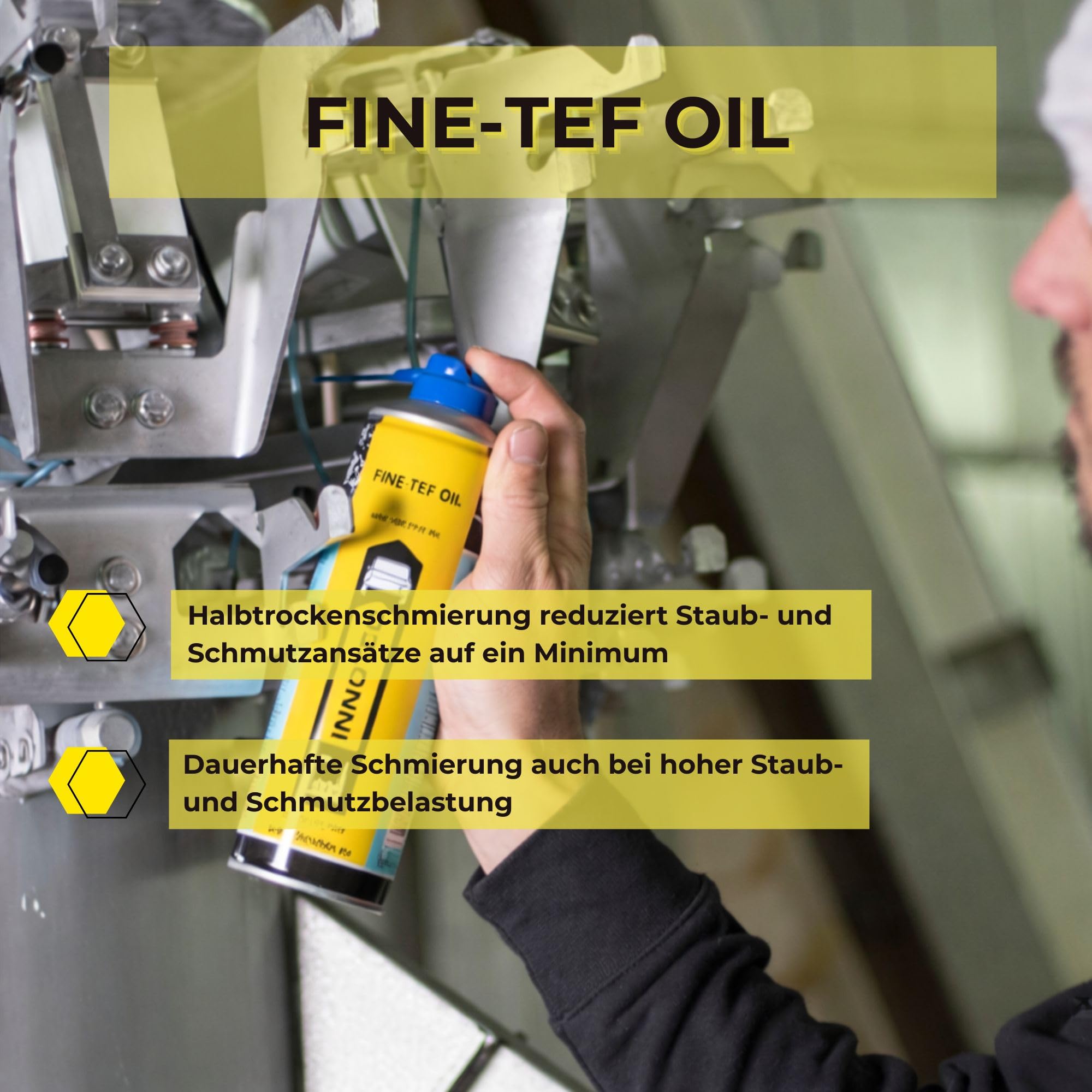 2 Stück INNOTEC Fine-TEF Oil 500 ml Schmieröl – dünnes, PTFE-haltiges Feinöl, halbtrockener Schmierfilm, wasserabweisend, reduziert Reibung und Verschleiß, schützt vor Korrosion, Metall und Kunststoff
