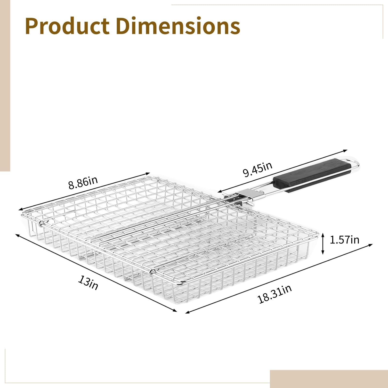 Pinzas para barbacoa y parrilla – Acero inoxidable ajustable con mango plegable – Ideal para cocinar pescado, carne, maíz y más en parrillas al aire libre