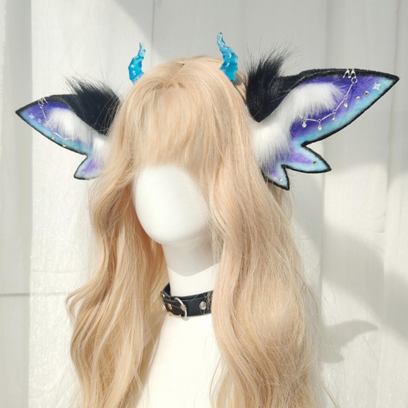 Diadema con orejas de animales de peluche, cómoda diadema étnica para fiestas de cosplay, fiestas y festivales de música, gorro de felpa suave