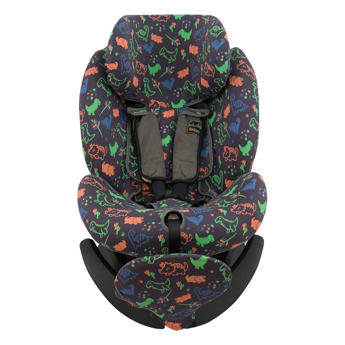Housse Universelle En Coton Pour Rehausseur Auto Enfant - Motif Happy Dino - Respirante Et Hypoallergénique