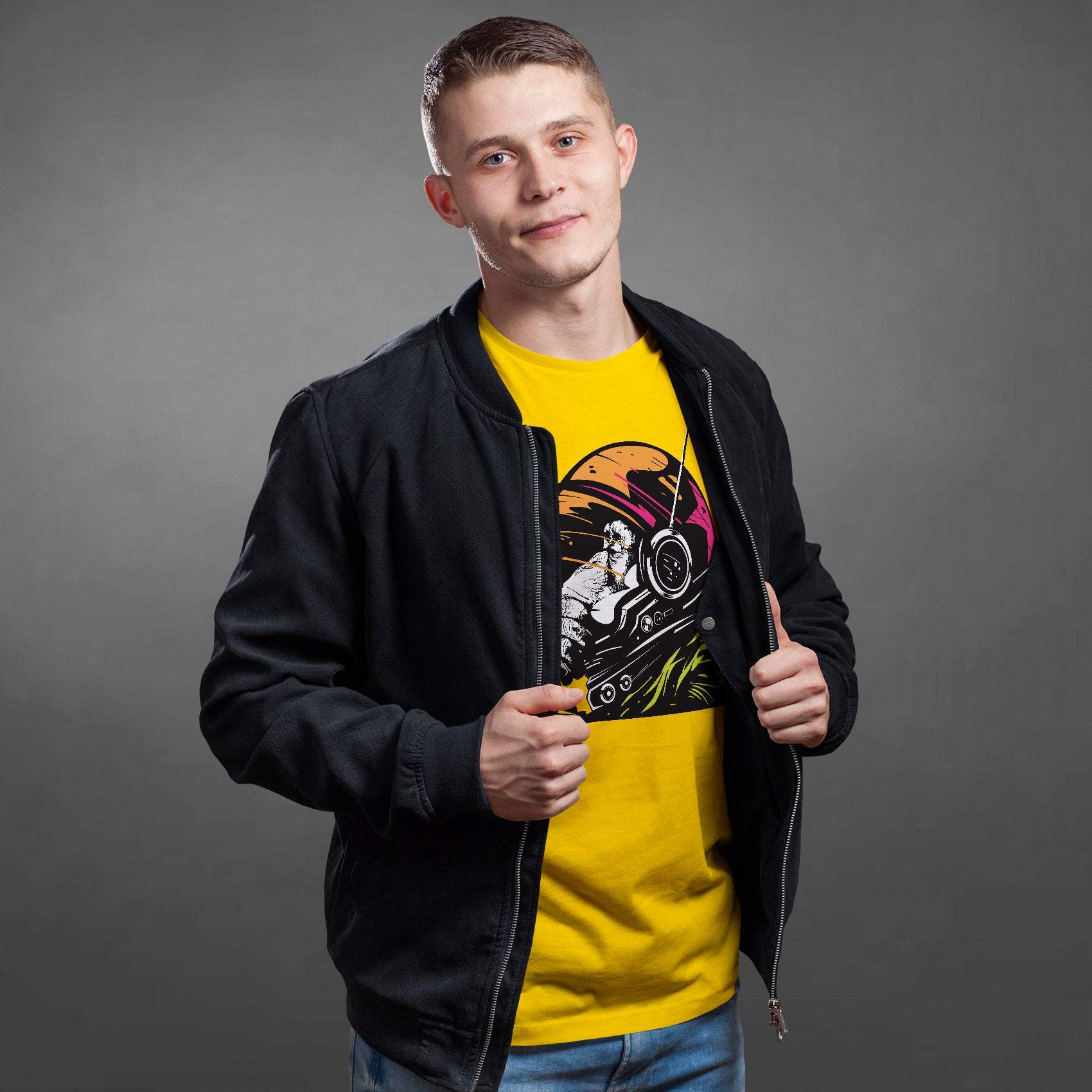 Playera de astronauta de Banksy, con diseño de mono divertido, camiseta para hombre, diseño cósmico del espacial, regalo Gris gris L