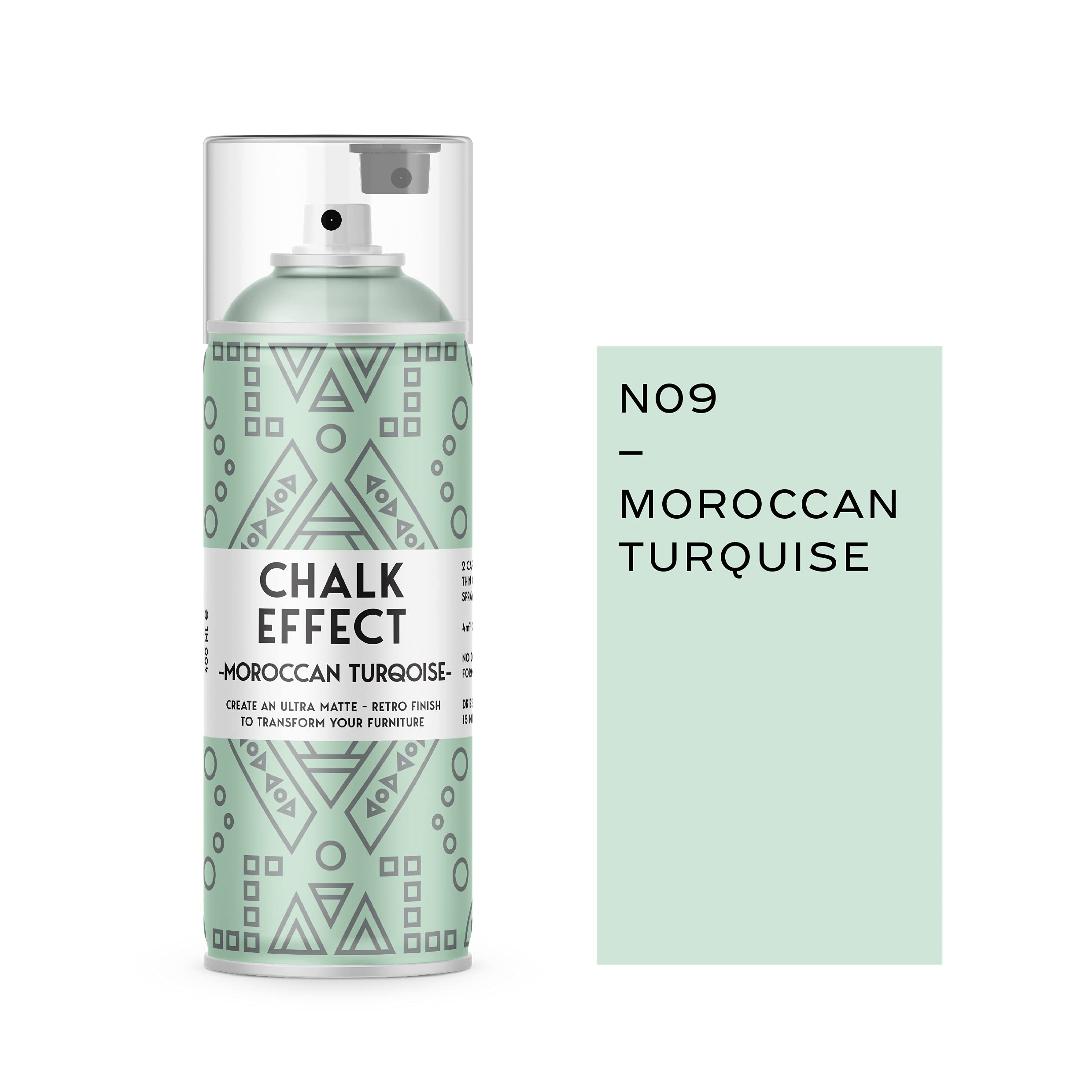 Cl Cosmos Lac Moroccan Turqoise Chalk Effect Spray Paint, Smooth Touch Matt Finish All Purpose Diy Shabby Chic/Vintage Furniture