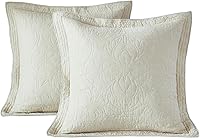 Vista 10 de WINLIFE - Funda de almohada acolchada 100 % de algodón con estampado floral (Estándar, Naranja Quemado)