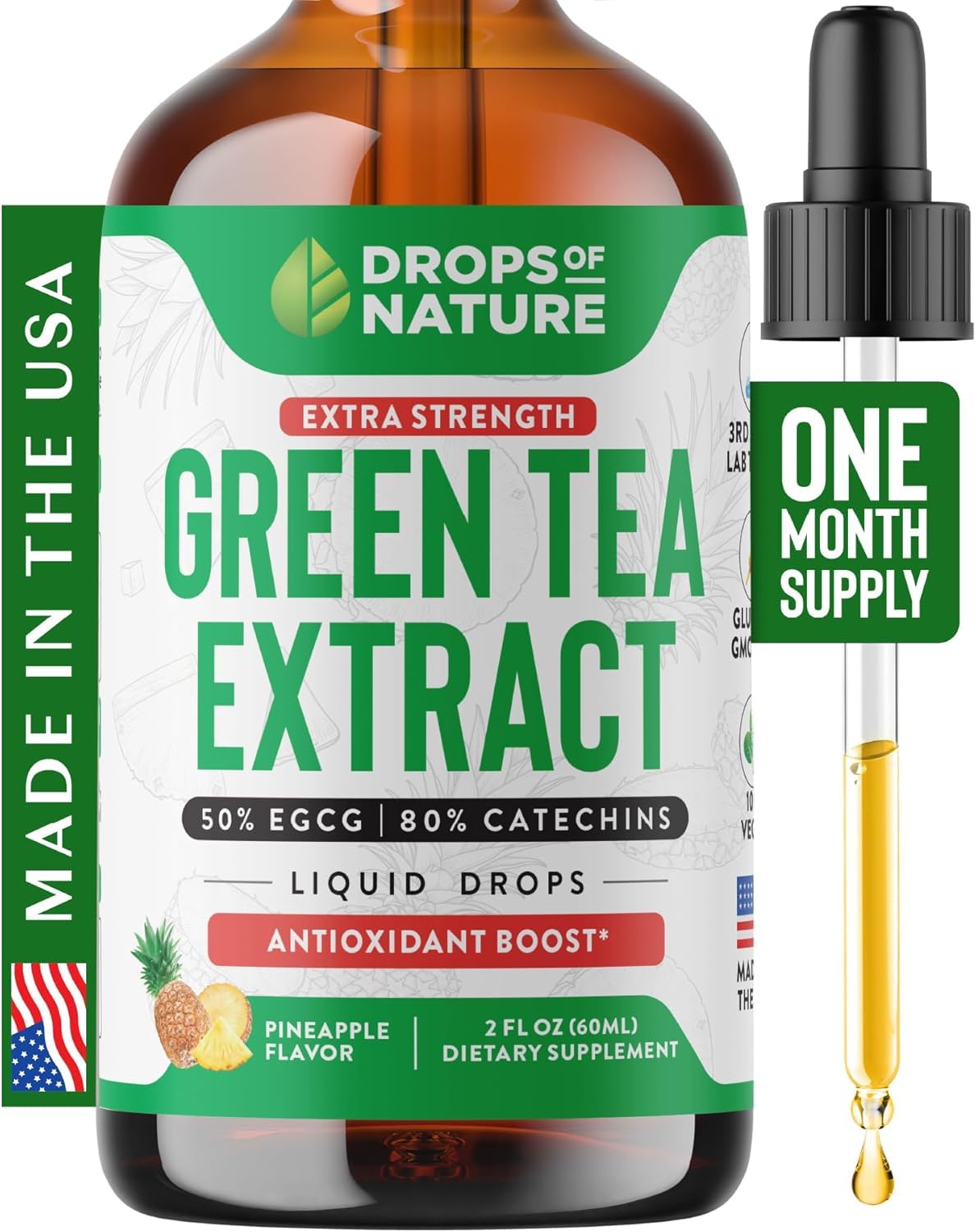 Green Tea Extract Capsules 1000mg - 98% Polyphenols & 45% EGCG For Heart Support With Antioxidants - 3X Absorption Green Tea Pills Supplement For Natural Energy, Gentle Caffeine - 60 Capsules - View #3