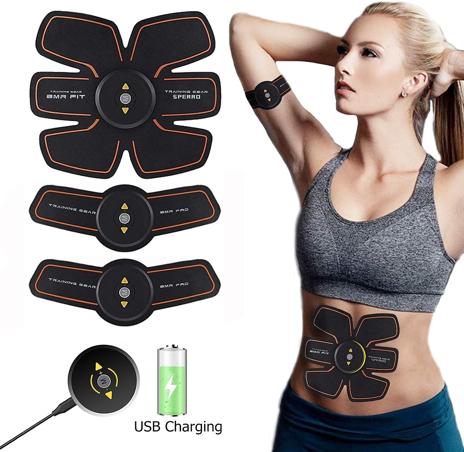 UESO Abs Stimulator Muscle Trainer Ultimate Abs Stimulator Ab Stimulator for Men Women Abdominal Work Out Ads Power Fitness Abs Muscle Training Gear Workout Equipment Portable Stimulator Abs Belt