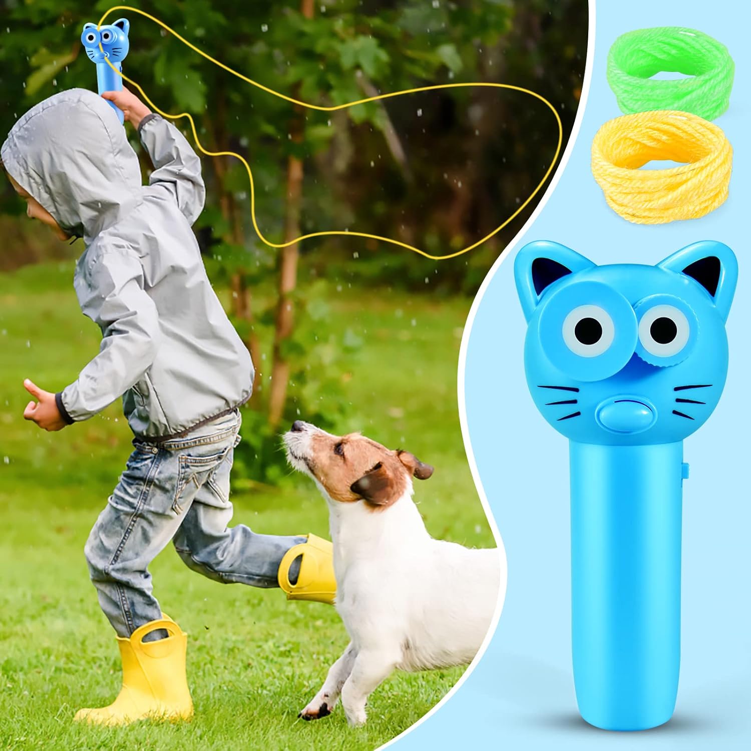 GEWDW Rope Launcher Toy,Zip String Rope Propeller Toy for Kids Age 35