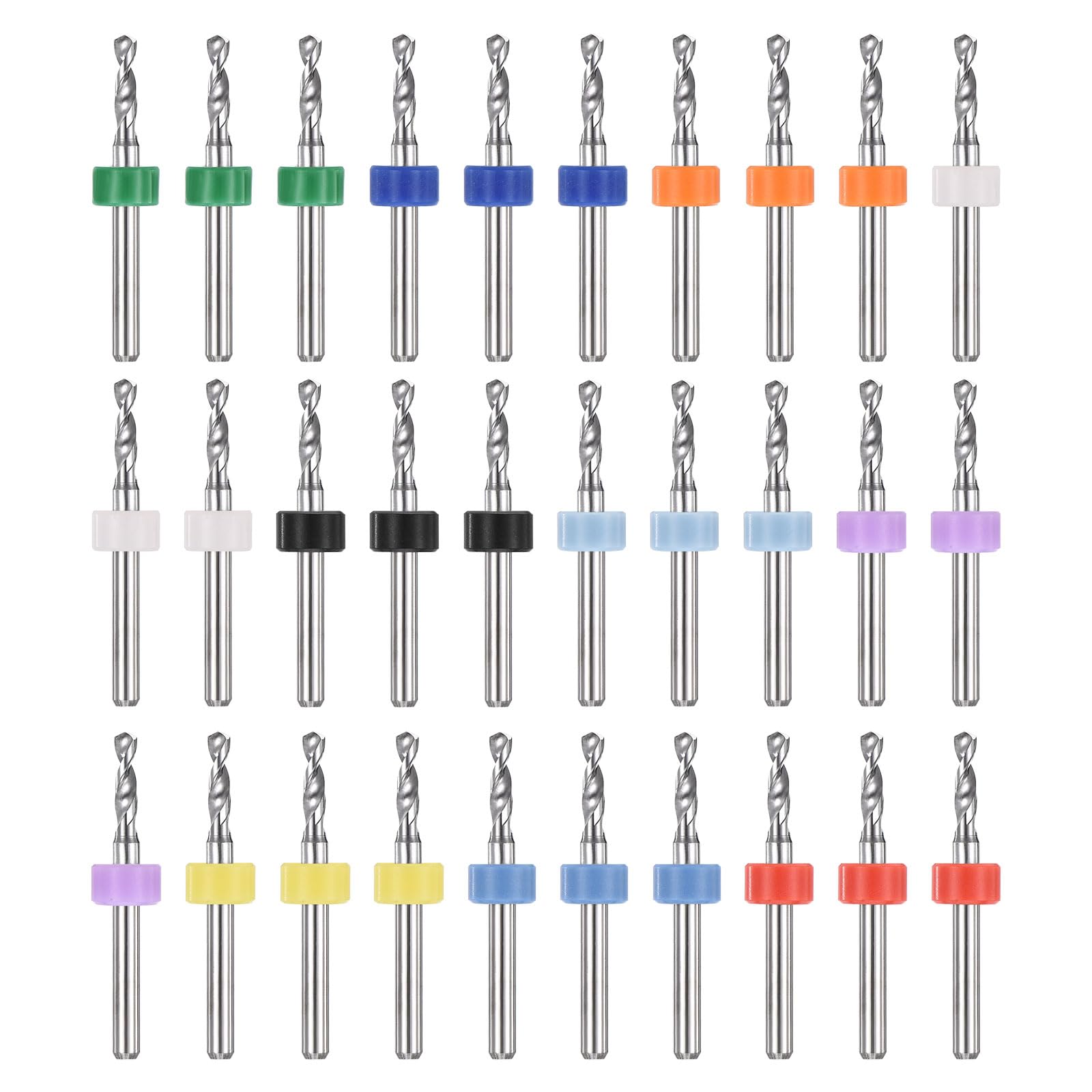 PATIKIL 30 Pack 2.65mm Micro Drill Bits 1/8" Shank Carbide Tungsten Steel 135° Mini Small Bits Print Circuit Board Drilling Tool for CNC Engraving Precision Machinery