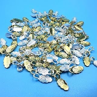 100PCS Mixed Color Earring Bails Gold Sliver Small Spoon Glue on Bail for Scrabble and Glass Pendants Charms Connector,Gla...