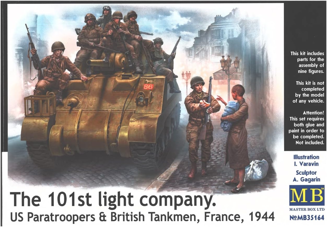 Masterbox 1:35 Scale US Paratroopers & British Tankman, France, 1944