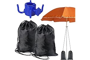 With 4-Prongs Beach Umbrella Sand Anchor Weight Bag Set