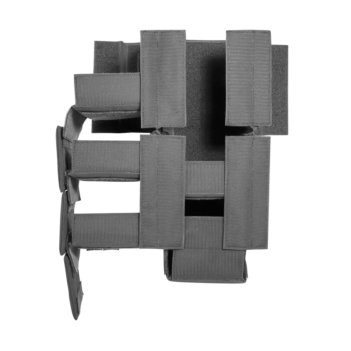 Tasmanian Tiger TT Modular Tele Insert – wyściełana wkładka teleobiektywu do plecaków, organizer na sprzęt fotograficzny z regulowanymi przegródkami na obiektywy, szary tytanowy