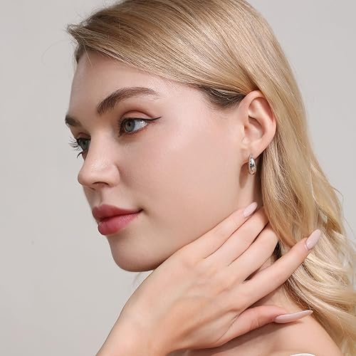 Miniatura 9 de Aretes de aro de oro, mini arracadas, chapados en oro de 14 quilates o chapado en rodio, aretes de aro con gemas de circonita cúbica, aretes de aro