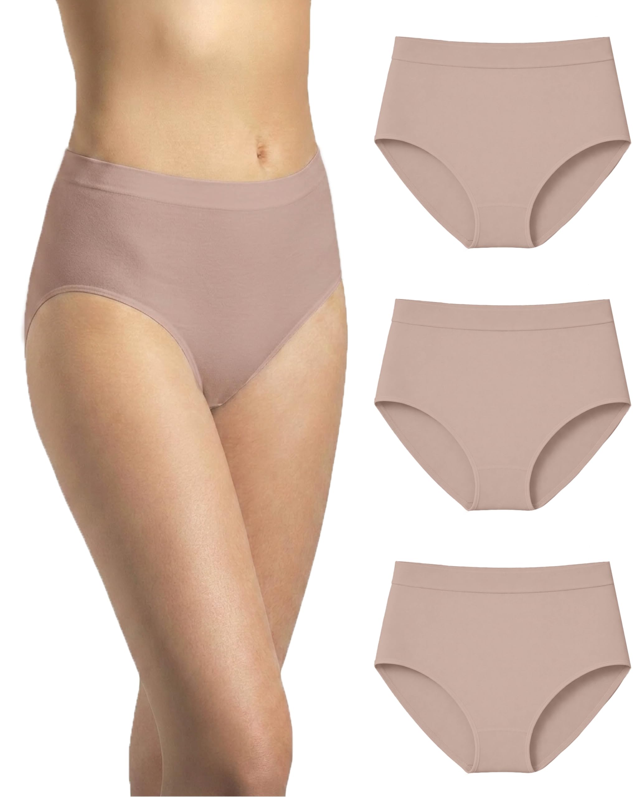 Risalti Slip Donna Vita Alta Microfibra Seamless 3Pz - Mutande Donna Senza Cuciture ed Etichette, Elasticizzate, Traspiranti, Intimo Morbido Effetto Seconda Pelle - Made in Italy