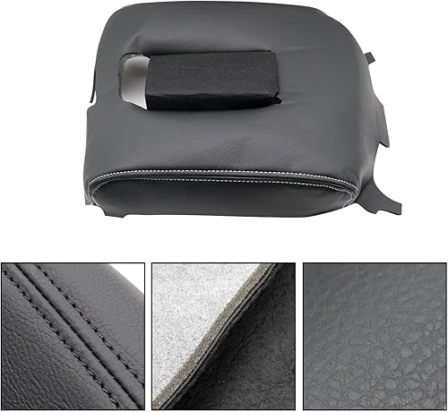 Miniatura 6 de SecosAutoparts Funda de cuero negro para consola central de cuero de repuesto compatible con Chevy Silverado GMC Sierra 2014 2015 2016 2017 2018,