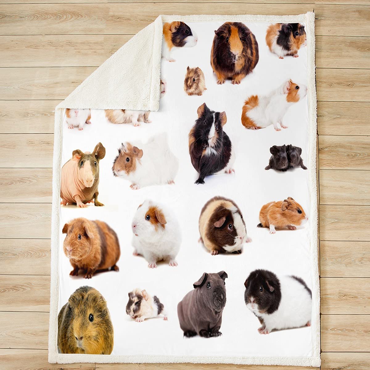 Coperta in pile per bambini e ragazzi, motivo: porcellini d'india, 150x200 cm, con animali domestici, per bambini, ragazzi, ragazze, camera da letto, bella coperta a forma di porcellino d'India.