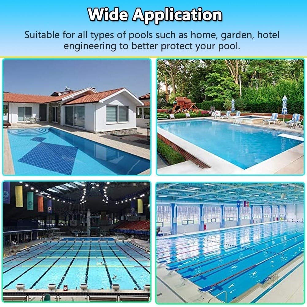 IBOWZ Cobertor Solar para Piscinas Cubiertas Grandes para Piscinas de Suelo, Material Resistente de PP Cubierta de Piscina de fácil instalación, Evita escombros y Hojas