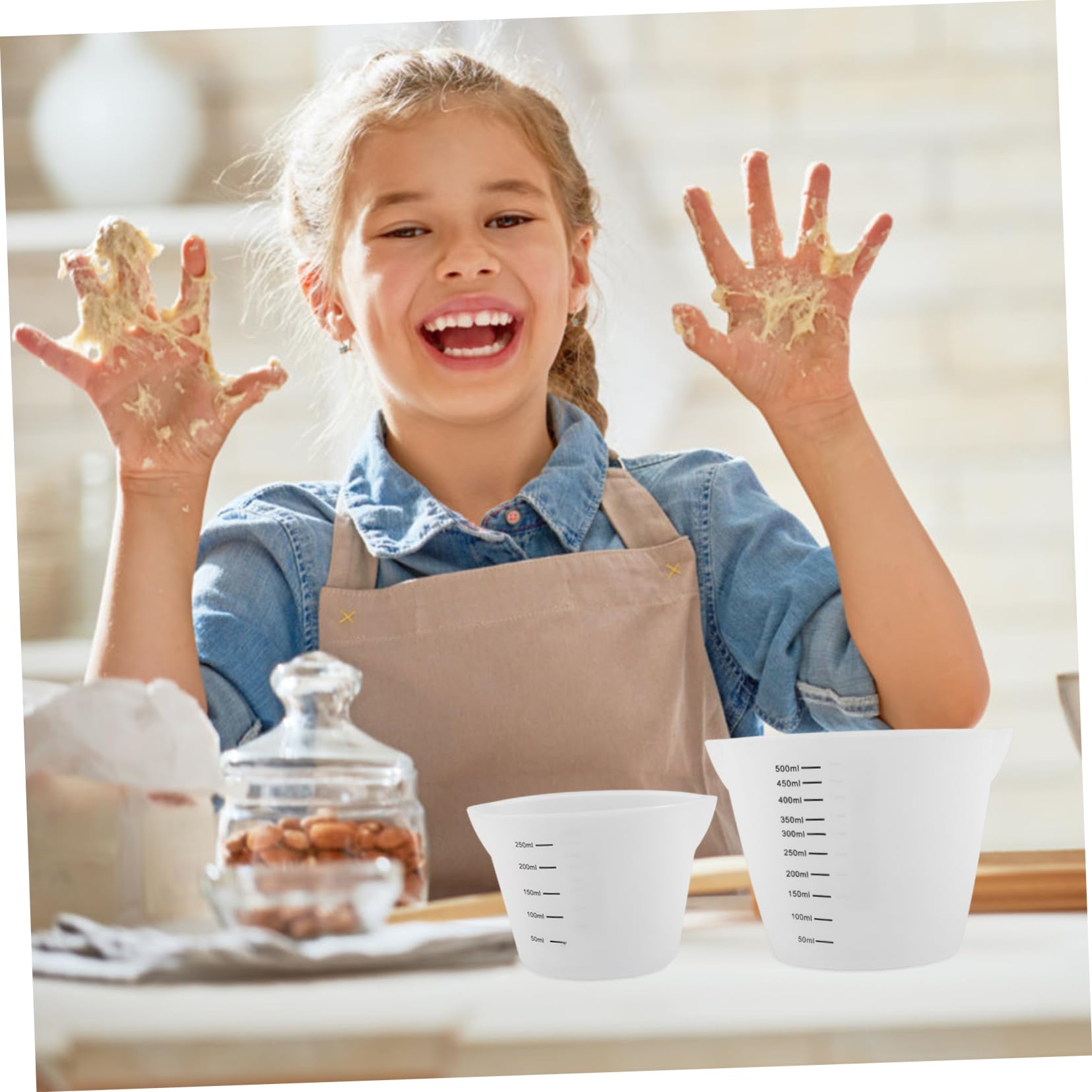 Ciieeo 8 Piezas Taza Medidora Taza De Silicona Vasos Mezcladores De Silicona Para Resina Vaso Medidor De Liquidos Tazas Medidoras Anidadas Taza Graduada Para El Hogar Gel De Sílice