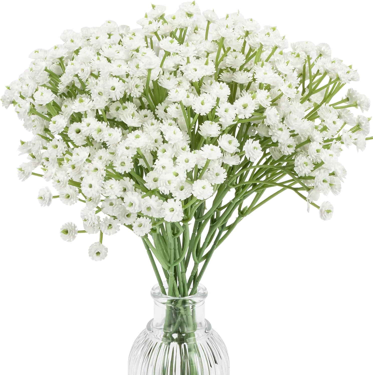 MAQIHAN 10 Baby Breath Artificial Flowers - 7.6" Babies Breath Flowers Artificial Faux Flowers Bouquet White Fores Greenery Real Touch Fake Flowers Arrangements Wedding Centerpieces Tables Decorations