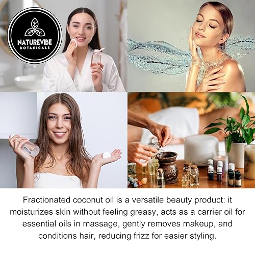 Miniatura 7 de Naturevibe Botanicals Agua de rosas prémium de 32 onzas y aceite de coco fraccionado de 32 onzas  Combo de aceite.