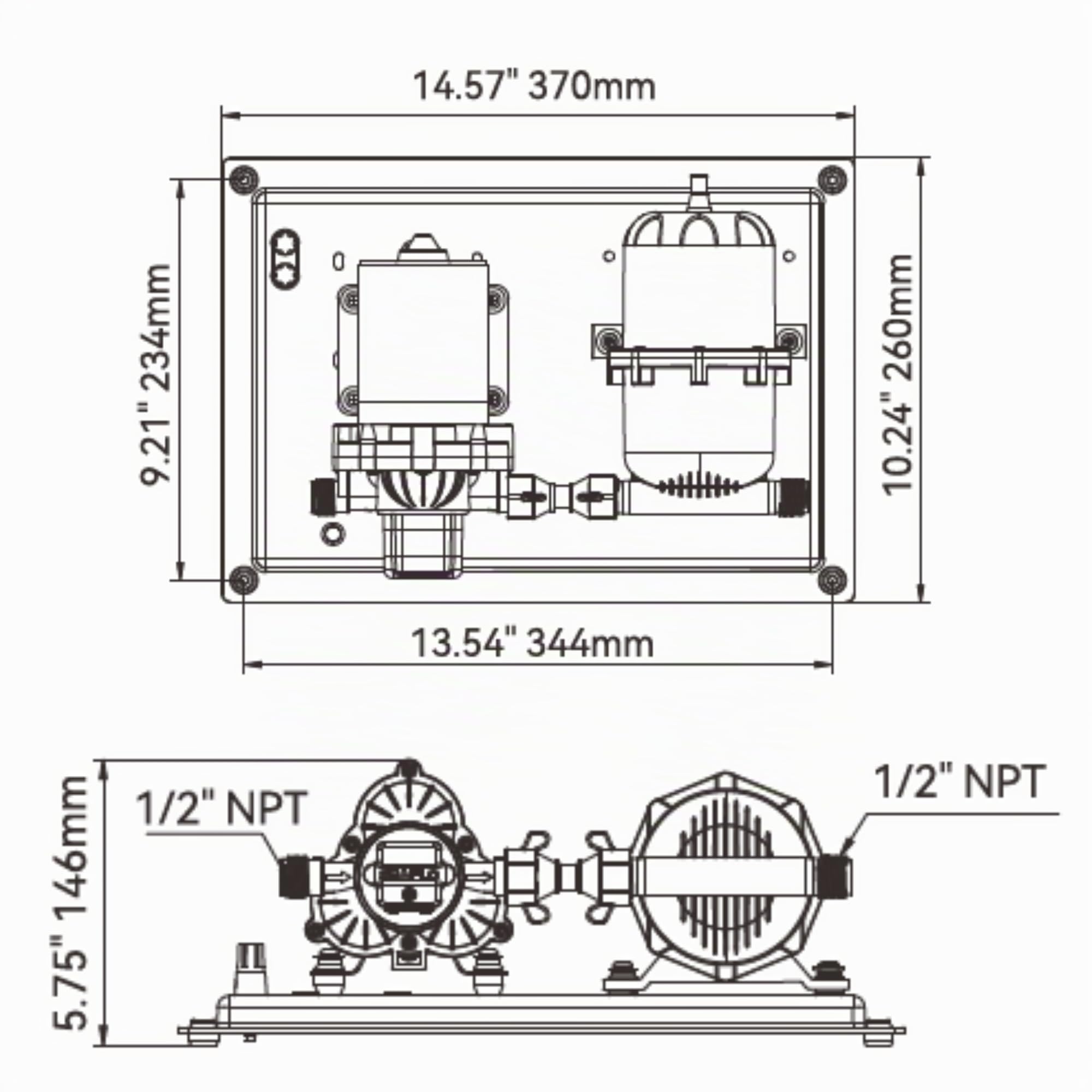 SEAFLO 33-Series Water Pump and Accumulator Tank System - 12V DC, 3.0GPM, 45PSI, 0.2 Gallon Tank
