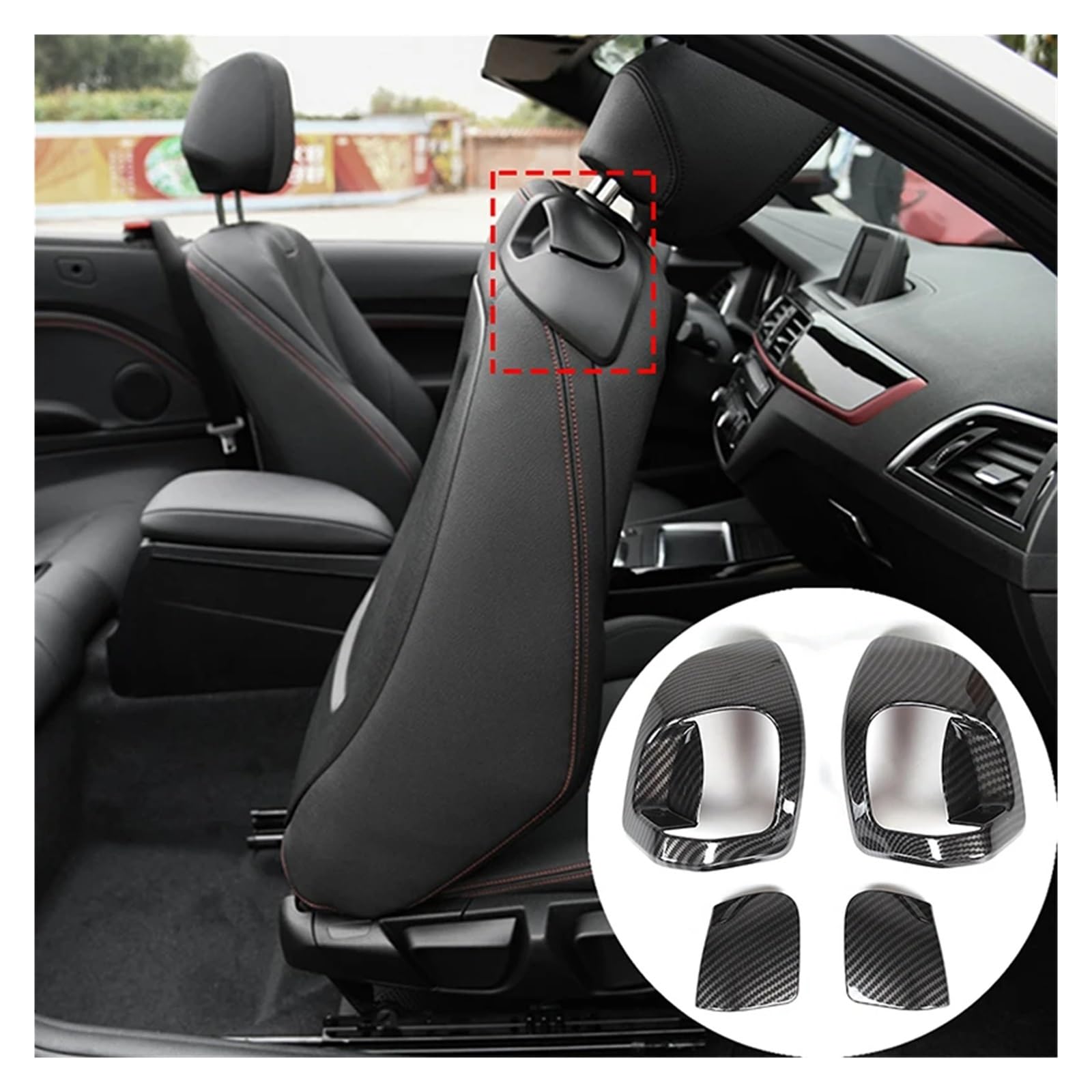 Trim Interni auto Per BMW Serie 2 F22 F23 2014-2019 Versione A 2 Porte In Fibra Carbonio Interruttore Regolazione Sedile Anteriore Adesivo Accessori Auto Auto Copertura Trim
