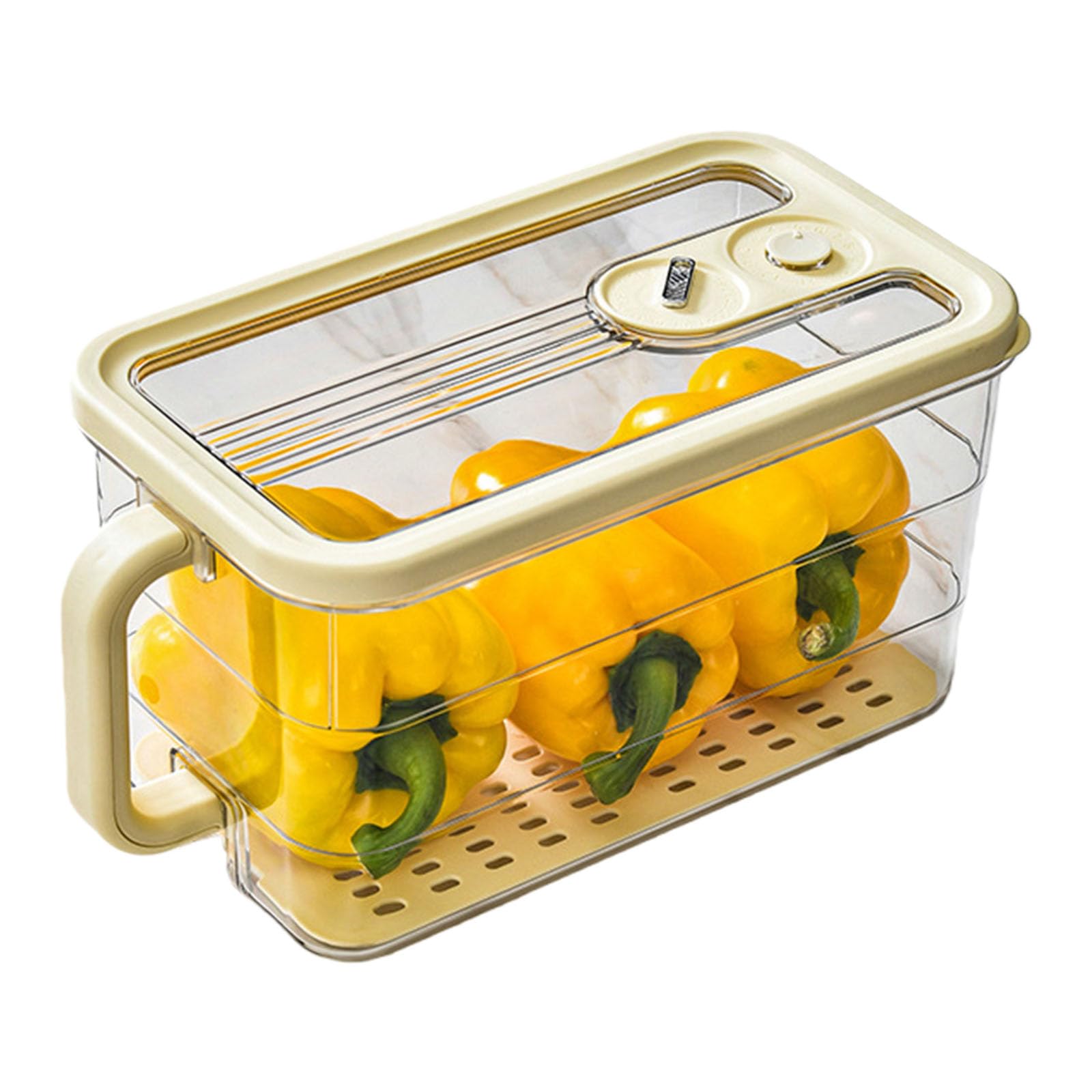 carotoe Ready Portable Food Storage Container for Vegetables Bread Carry Handle Lid Secure Seal Stackable Portable Storage Container