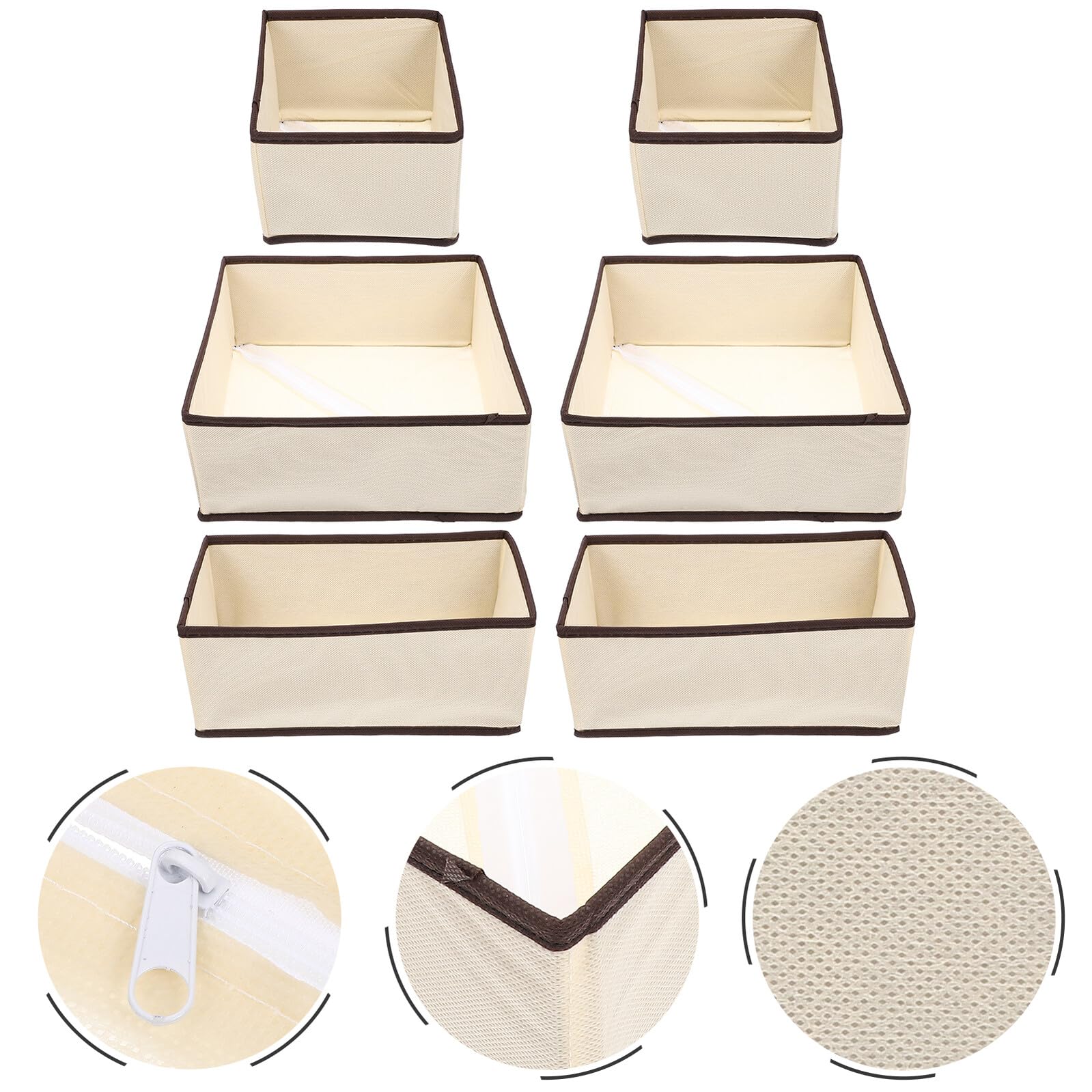 Baluue 6pezzi Contenitori per Vestiti Pieghevoli Scatole Portaoggetti Scomparti Organizer per Vestiti per Ragazza Custodie Porta-contenitori Scatole Porta-biancheria Intima