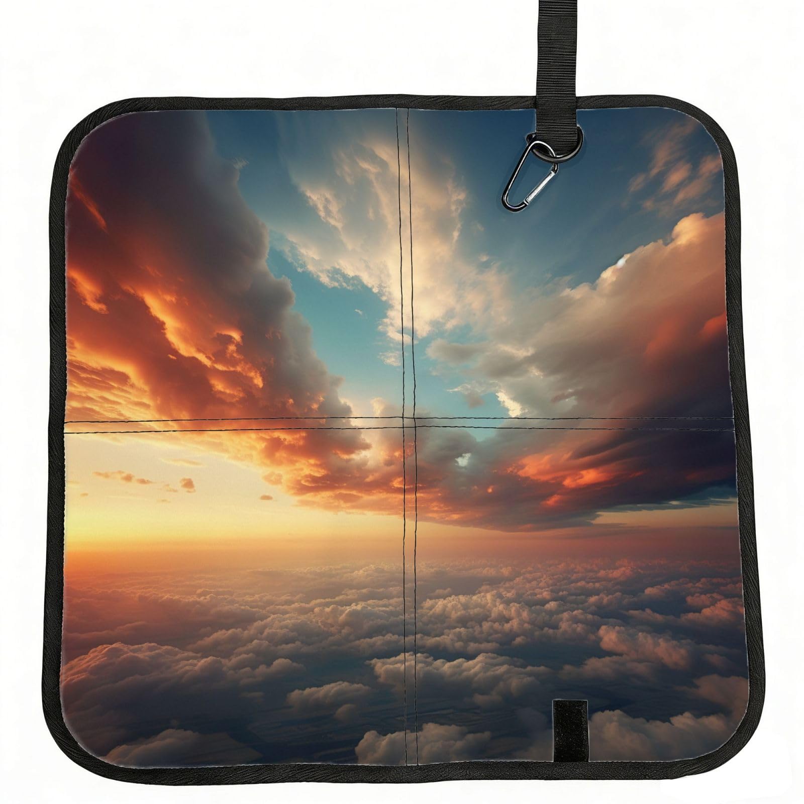 YGLHBDPBF Cloudy Sky Print Camping seat cushion,Foldable Sitting Pads,Save Backpack Space for Hiking