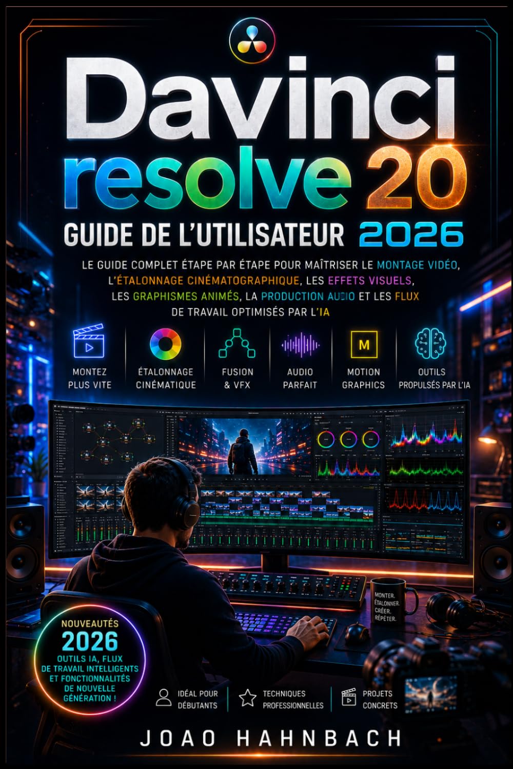 DaVinci Resolve 20 Guide de l'utilisateur 2026: Apprenez le montage vidéo professionnel, l'étalonnage des couleurs, les effets visuels et le mixage audio avec les outils d'IA les plus récents