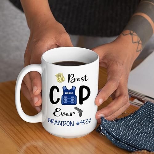Miniatura 6 de Taza de café personalizada con nombre, taza de café personalizada para comisionado de policía, regalo para hombres, mujeres, policía, taza de