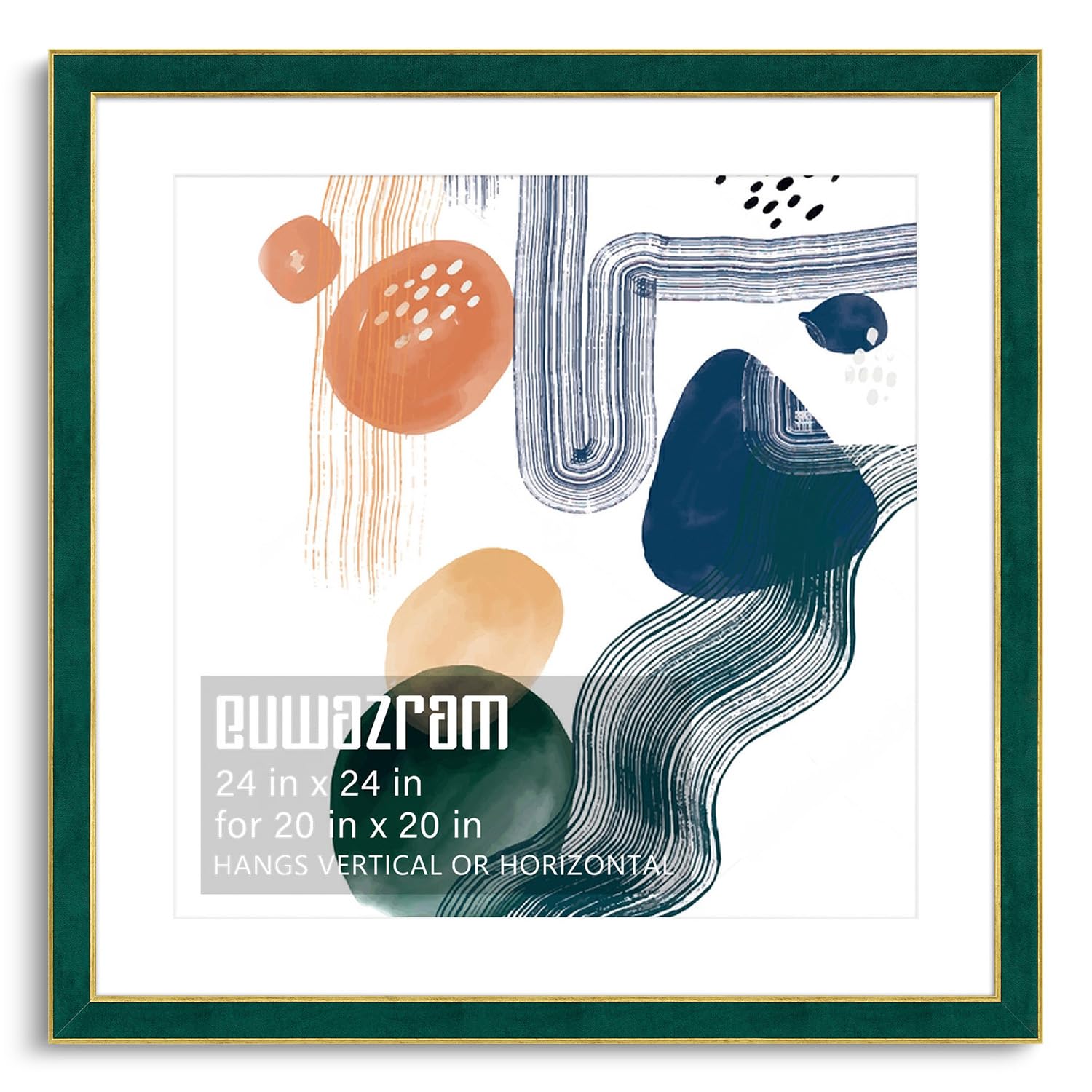 euwazram Suede 24x24 Frame Elegant Green