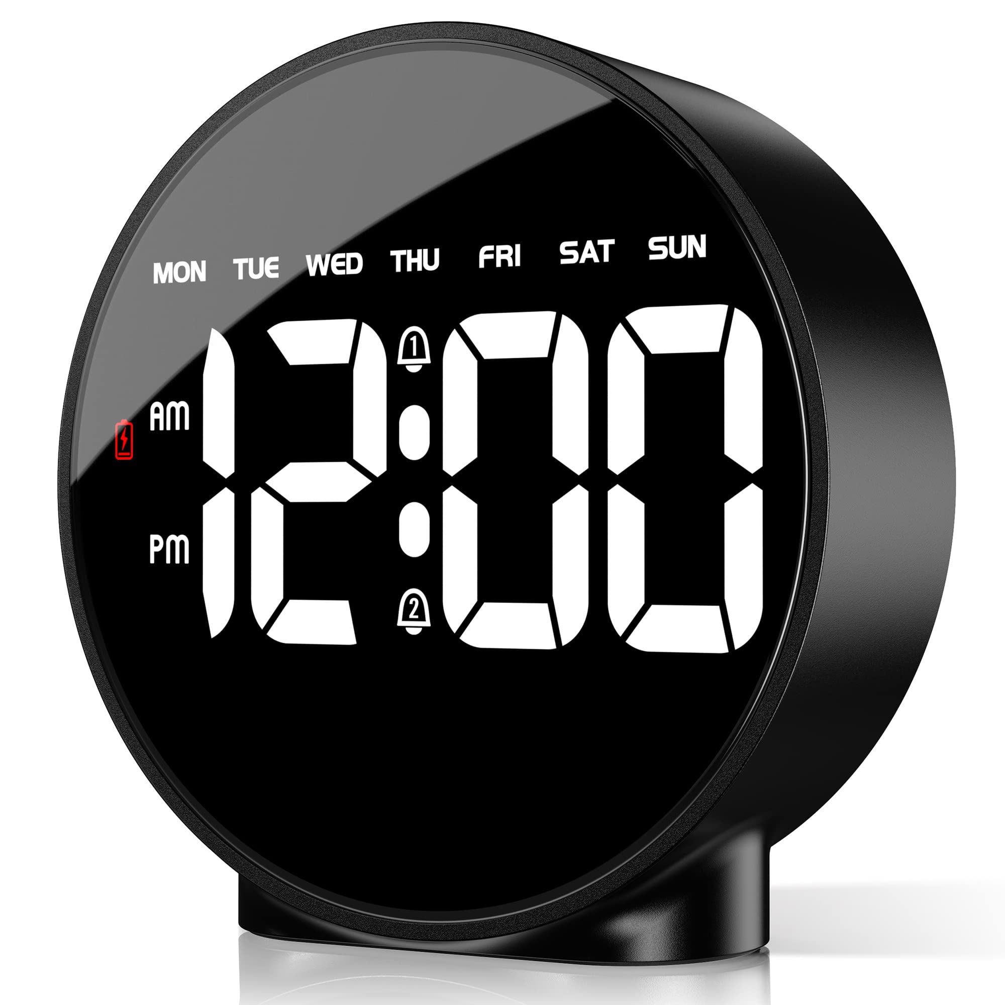 Banne BonLoud Digital Alarm Clock Bedside Table with Dual Alarm, Adjustable Brightness, Snooze, Mains Operated