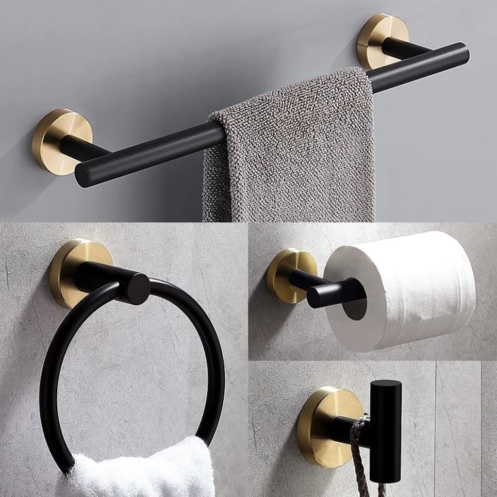 Toallero, Accesorios de baño, Soporte de Papel higiénico, Juego de Soporte para Toallas, Toalla de Ducha de baño, Gancho para Bata, Hardware Negro/Soporte para Toallas Star of Light