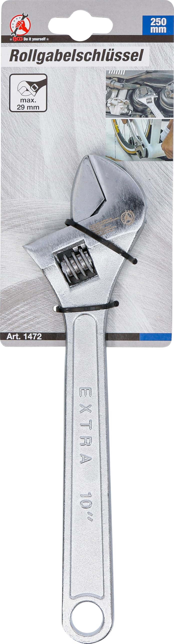 Clé à Molette BGS Do It Yourself – 250 Mm, Ouverture Max 29 Mm, Chromée