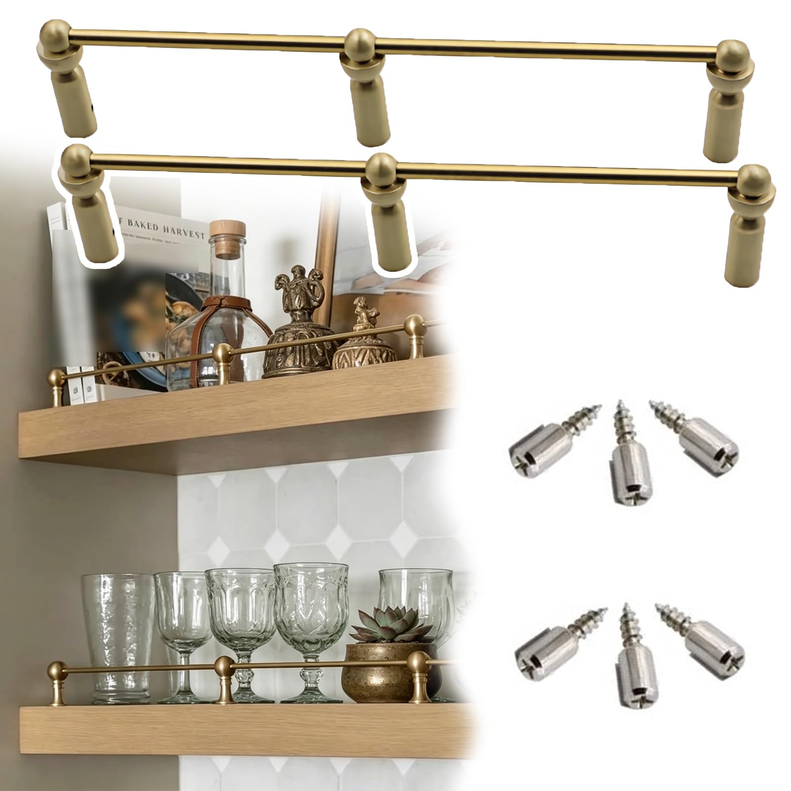 Tringle étagère laiton chic l Garde-corps pour plantes et livres de salon 56cm