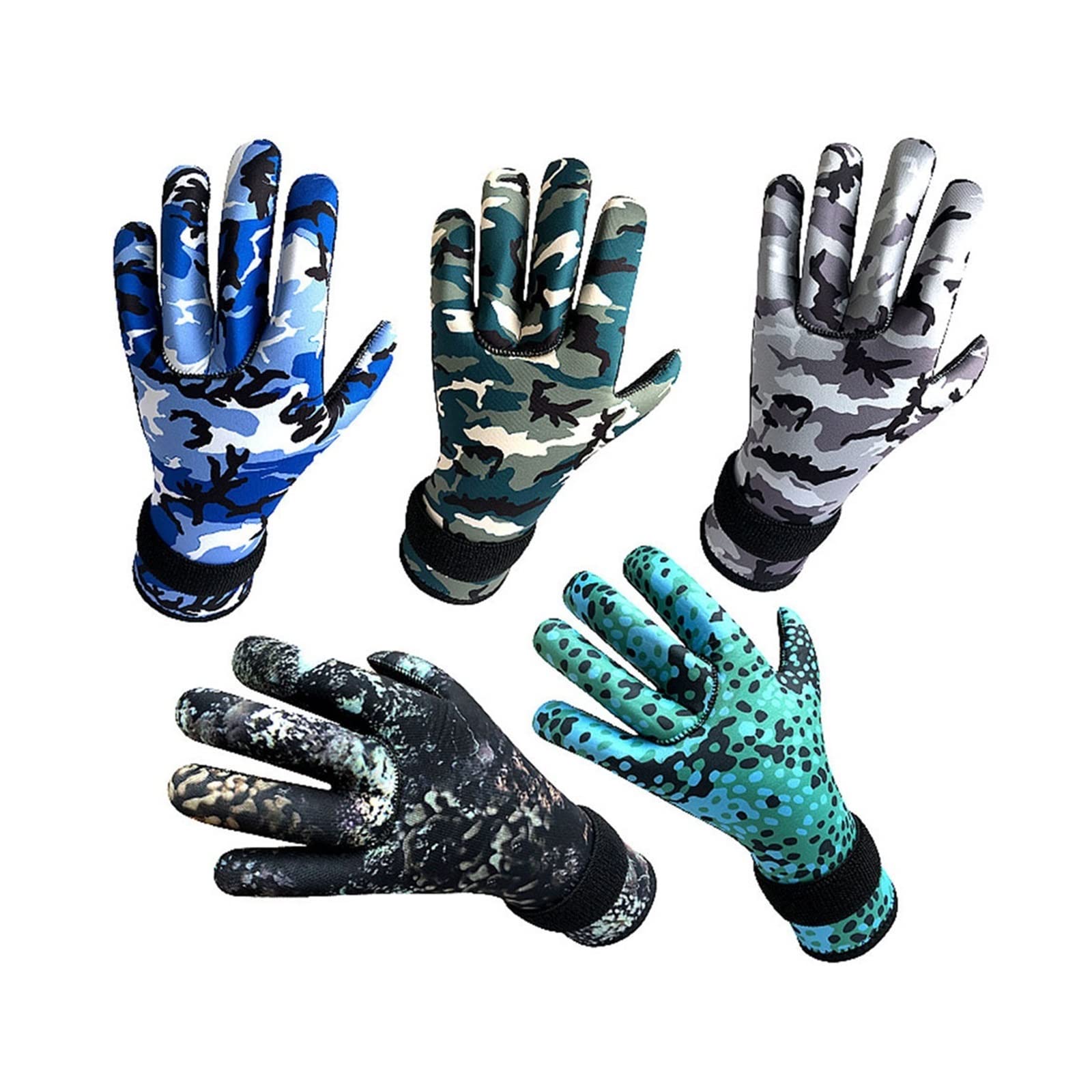 Guanti da immersione in neoprene 3MM Camouflage antiscivolo Guanti da caccia subacquei caldi Snorkeling Nuoto Guanti da immersione for pesca