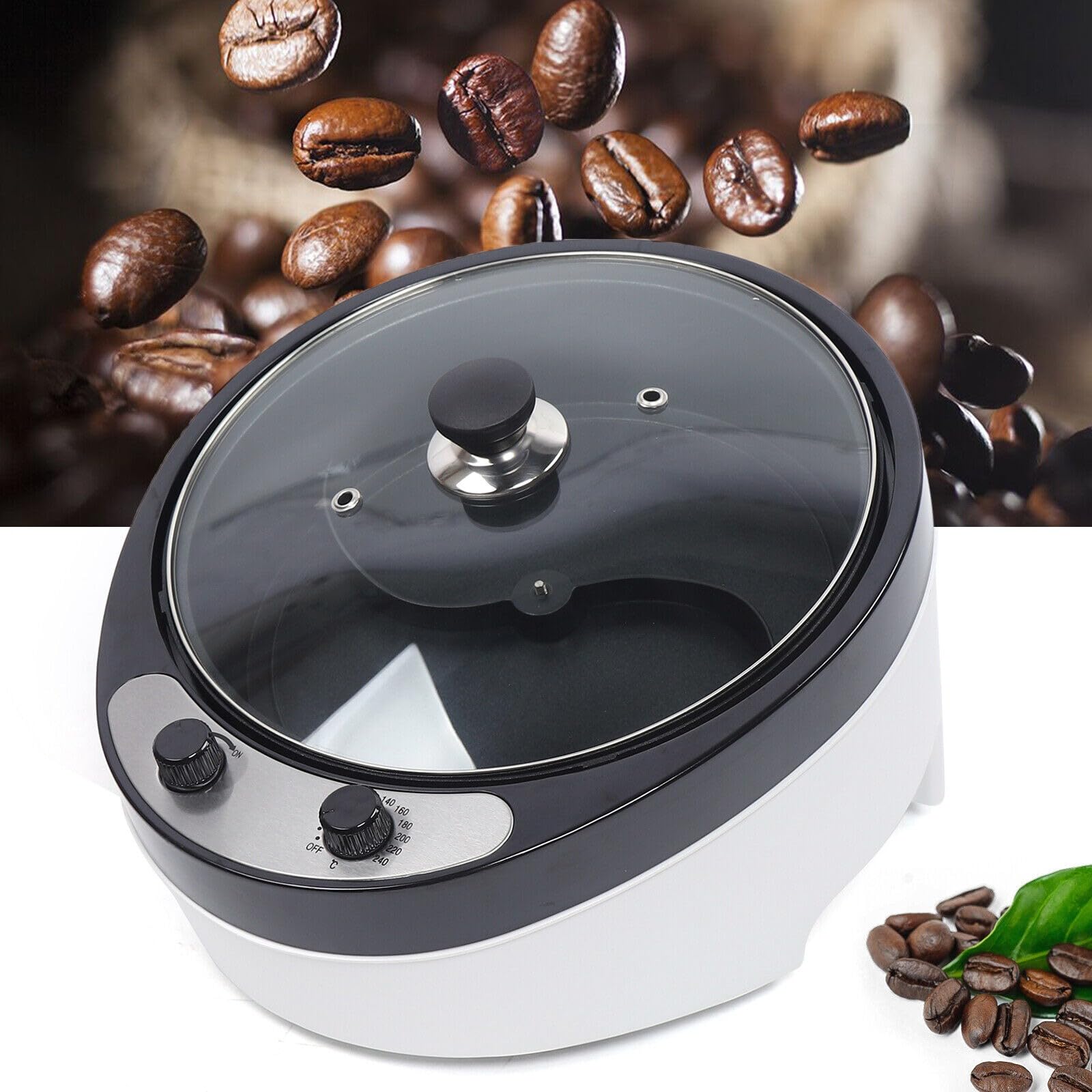Baker Torréfacteur à café électrique 800 g 0-240 °C avec revêtement anti-adhésif 1200 W