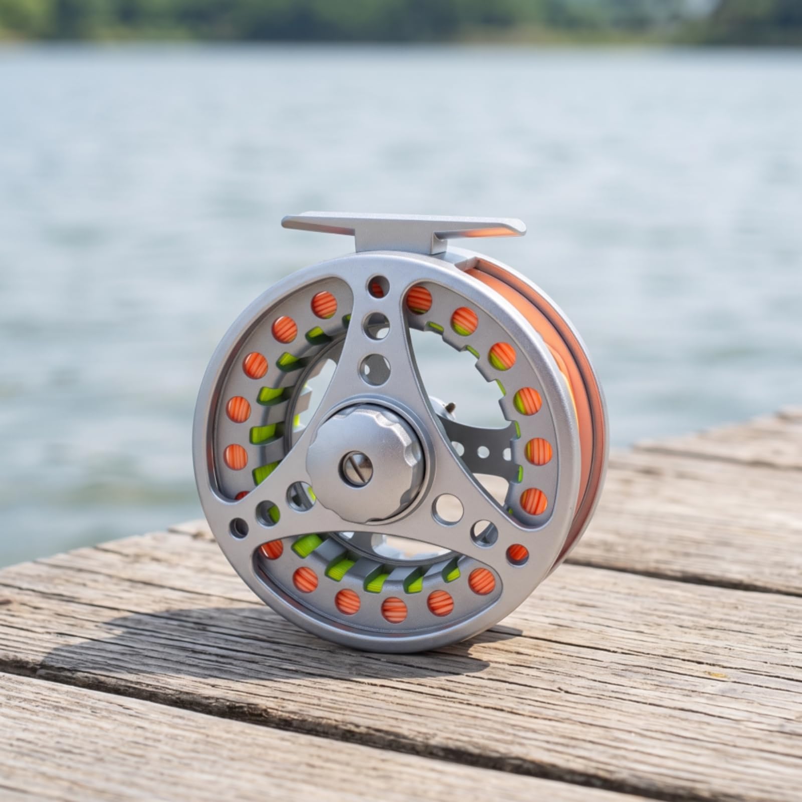 Carrete Pesca con Mosca Ligero Carrete Mosca con Línea Resistente para Pescadores