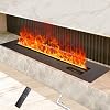 Chimenea de vapor de agua, llama ultra real, empotrada de doble agua, 70.9" | Control remoto con bloqueo para niños, temporizador, silencio de tonos, ajuste de sonido de fuego, suministro de doble agua, llama RGB de 5 colores regulable, control táctil, APP inteligente 1