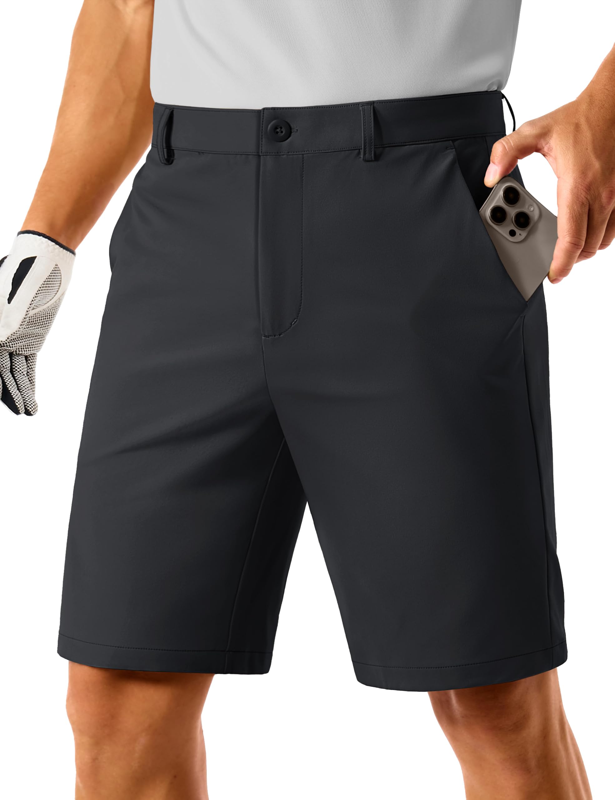TACVASEN Men's Golf Shorts 9 Inch Inseam Stretch Lightweight Dress Work Casual Short with 4 Pockets Quick Dry Flat Front